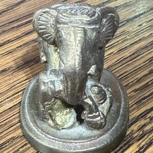 Miniature Handcrafted Bronze Elephant Carrying Calf